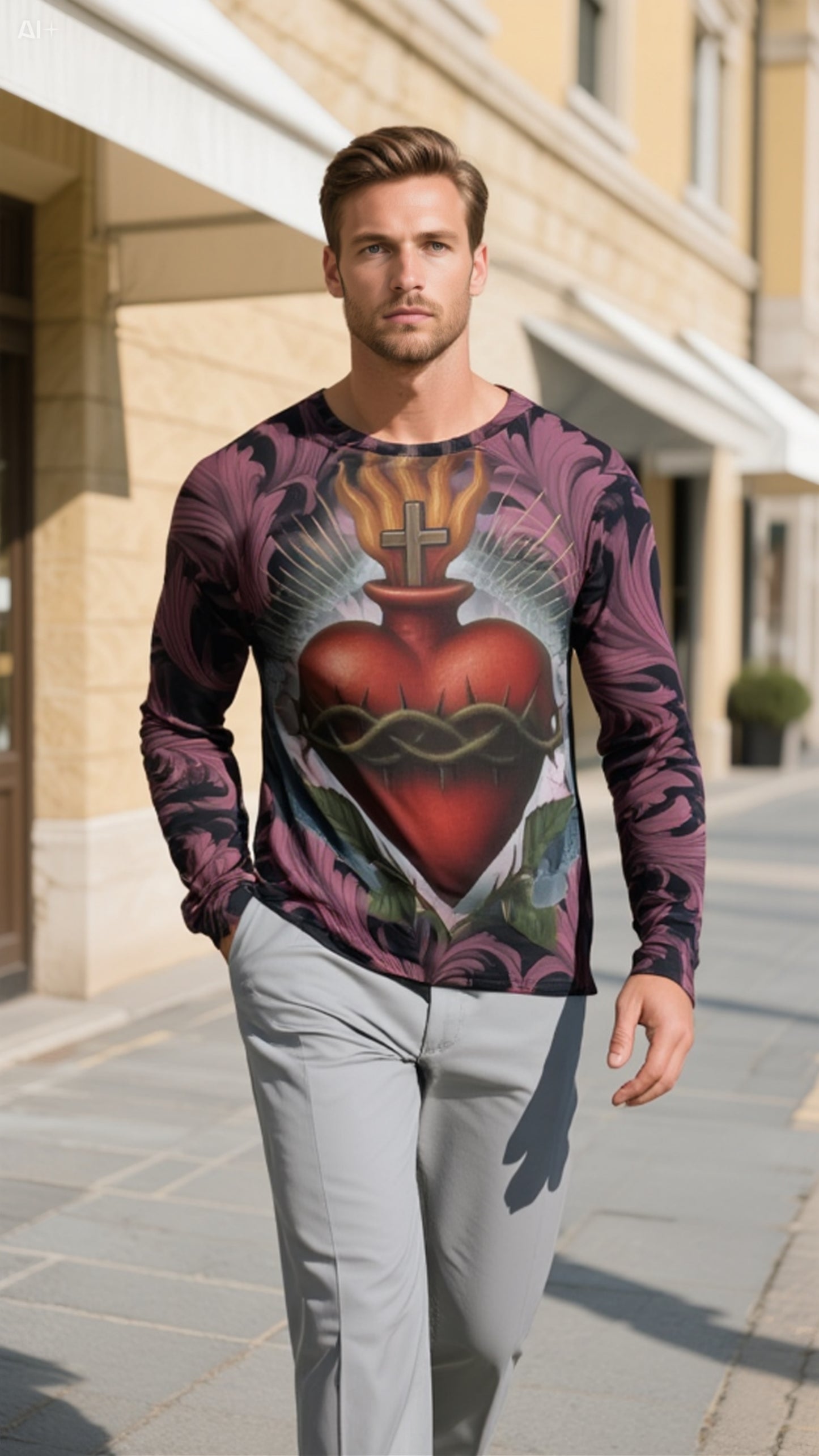 Pullover felpa CUORE SACRO