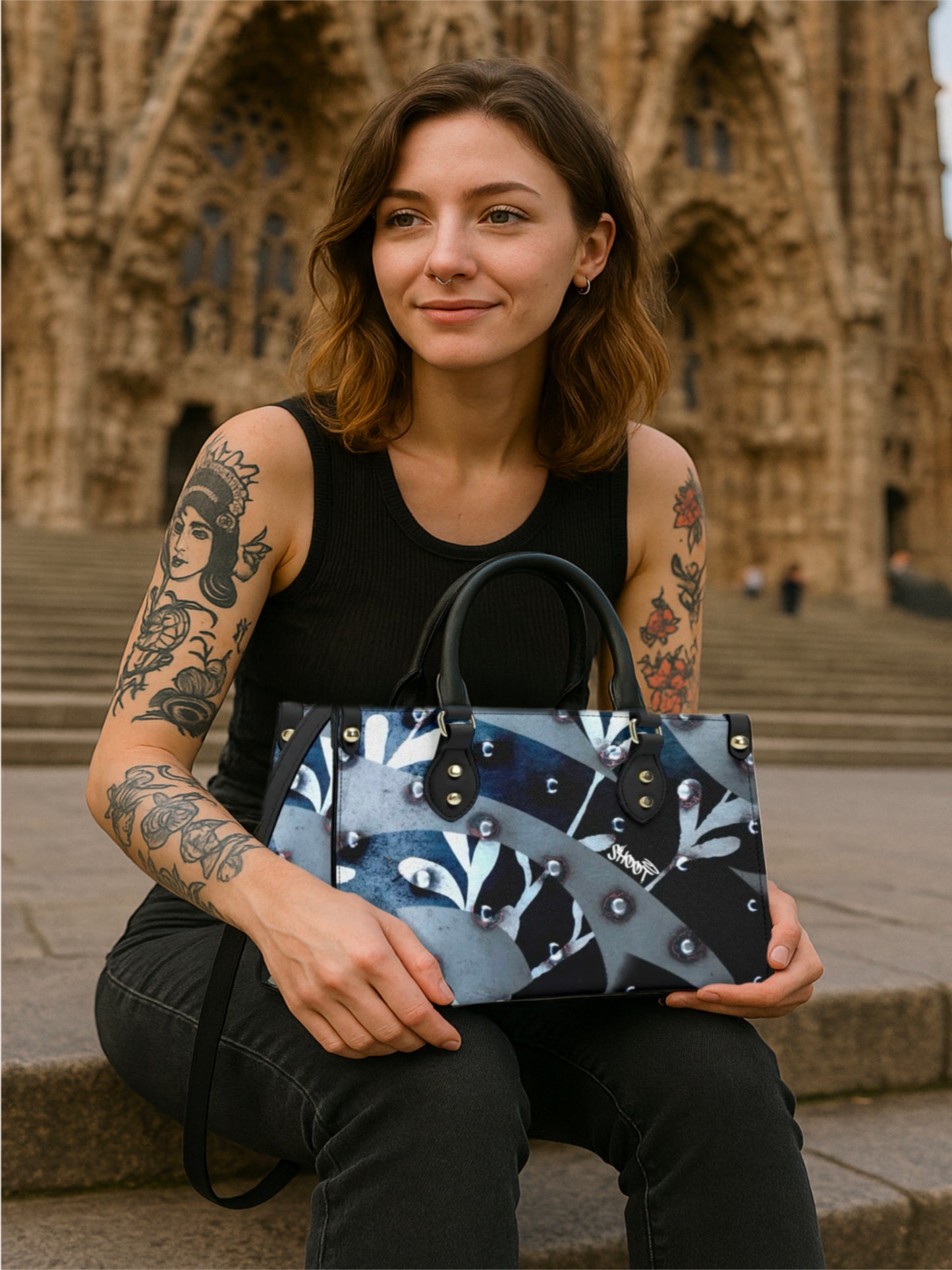 Borsa ecopelle IRON FLOWERS