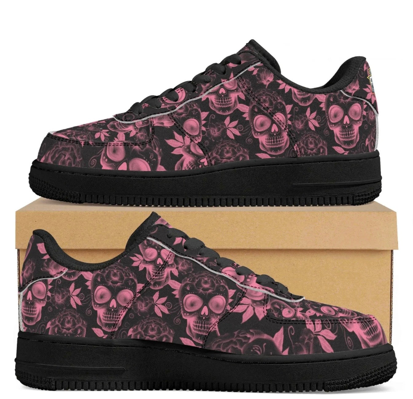 Scarpe in ecopelle skull pink