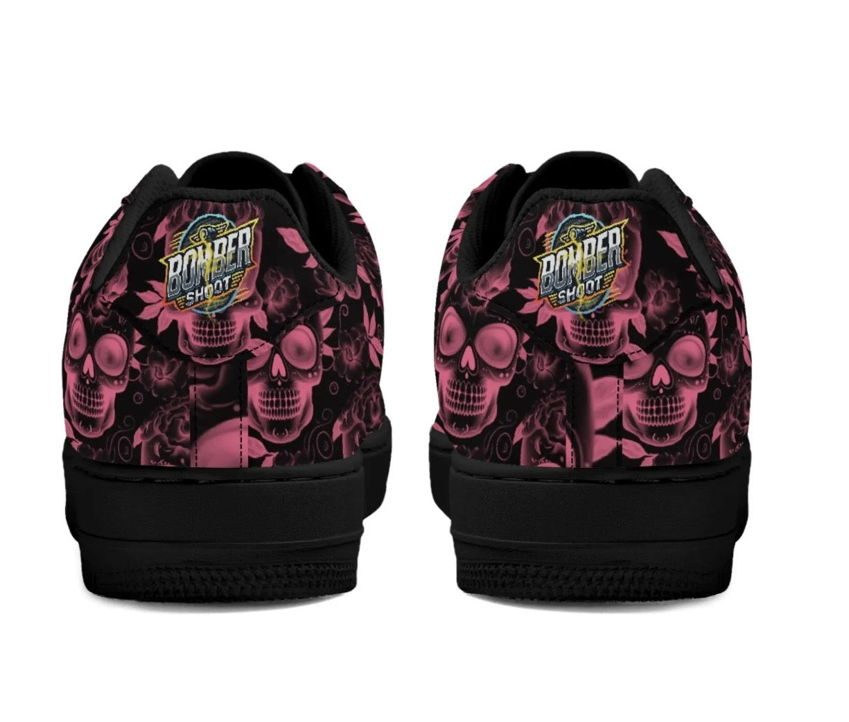 Scarpe in ecopelle skull pink